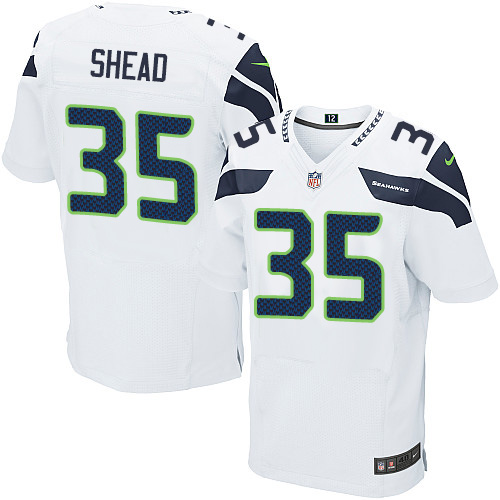 Men's Elite DeShawn Shead Nike Jersey White Road - #35 NFL Seattle Seahawks